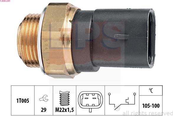 EPS 1.850.241 - Termostato, ventola del radiatore / climatizzatore www.autoricambit.com