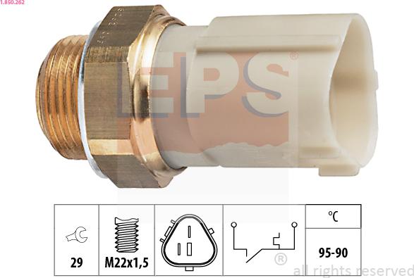 EPS 1.850.262 - Termostato, ventola del radiatore / climatizzatore www.autoricambit.com