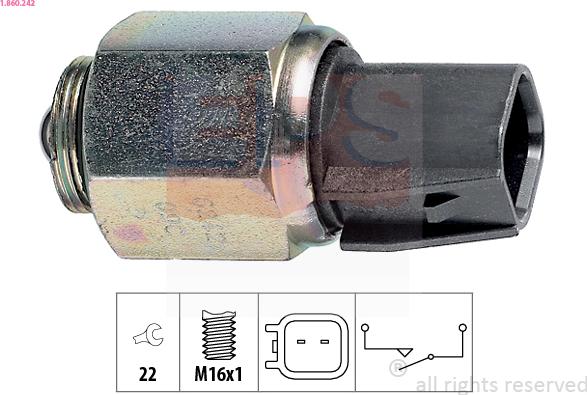 EPS 1.860.242 - Interruttore, Luce di retromarcia www.autoricambit.com