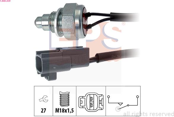 EPS 1.860.259 - Interruttore, Luce di retromarcia www.autoricambit.com