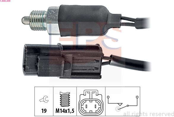 EPS 1.860.209 - Interruttore, Luce di retromarcia www.autoricambit.com