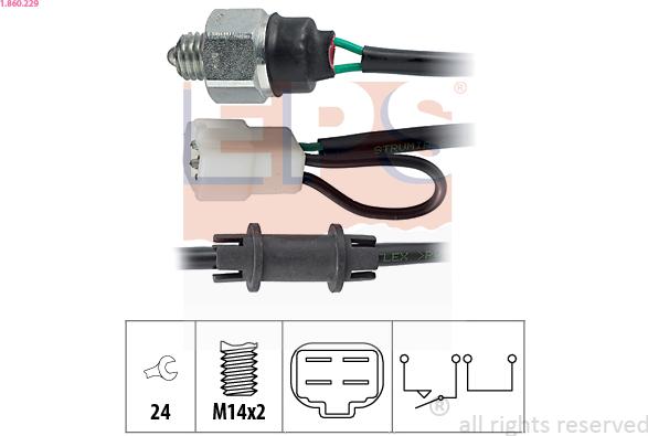 EPS 1.860.229 - Interruttore, Luce di retromarcia www.autoricambit.com