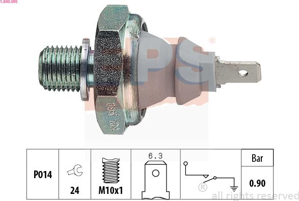 EPS 1.800.095 - Sensore, Pressione olio www.autoricambit.com