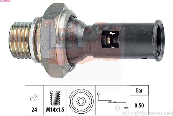 EPS 1.800.056 - Sensore, Pressione olio www.autoricambit.com