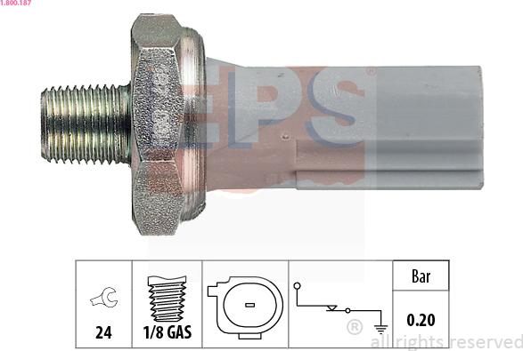 EPS 1.800.187 - Sensore, Pressione olio www.autoricambit.com