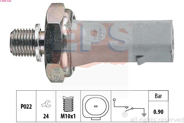 EPS 1.800.134 - Sensore, Pressione olio www.autoricambit.com