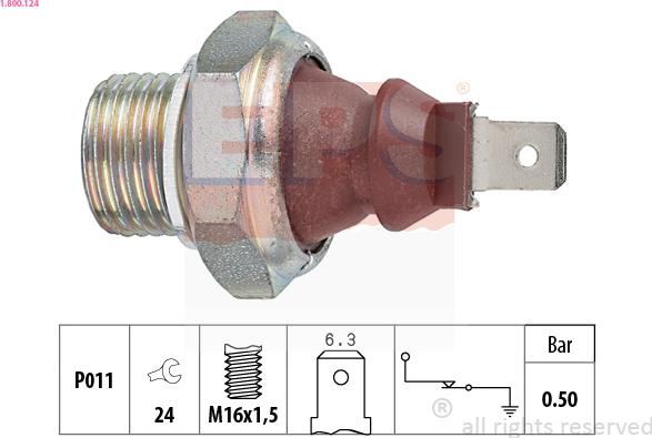 EPS 1.800.124 - Sensore, Pressione olio www.autoricambit.com