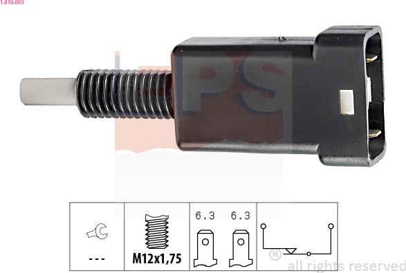 EPS 1.810.003 - Interruttore luce freno www.autoricambit.com