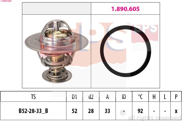 EPS 1.880.928 - Termostato, Refrigerante www.autoricambit.com