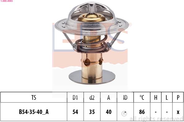 EPS 1.880.498S - Termostato, Refrigerante www.autoricambit.com