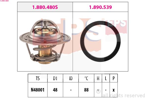 EPS 1.880.480 - Termostato, Refrigerante www.autoricambit.com