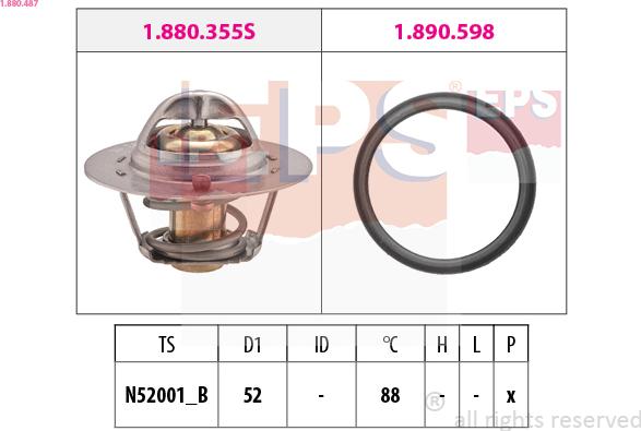 EPS 1.880.487 - Termostato, Refrigerante www.autoricambit.com