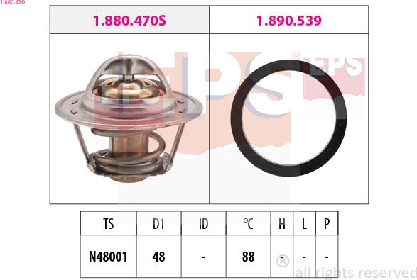 EPS 1.880.470 - Termostato, Refrigerante www.autoricambit.com