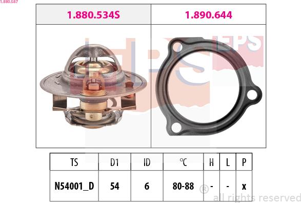 EPS 1.880.587 - Termostato, Refrigerante www.autoricambit.com