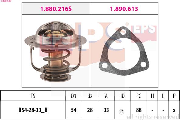 EPS 1.880.535 - Termostato, Refrigerante www.autoricambit.com