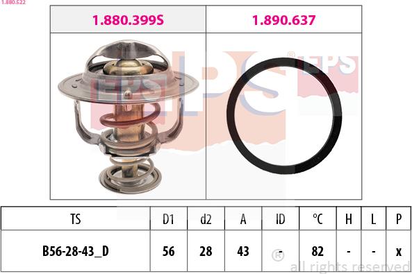 EPS 1.880.522 - Termostato, Refrigerante www.autoricambit.com