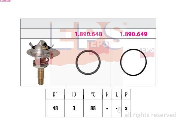 EPS 1.880.609 - Termostato, Refrigerante www.autoricambit.com