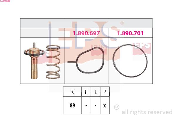 EPS 1.880.826 - Termostato, Refrigerante www.autoricambit.com