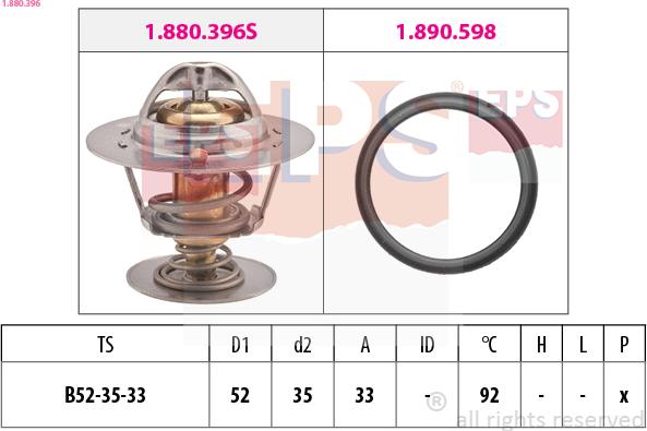 EPS 1.880.396 - Termostato, Refrigerante www.autoricambit.com