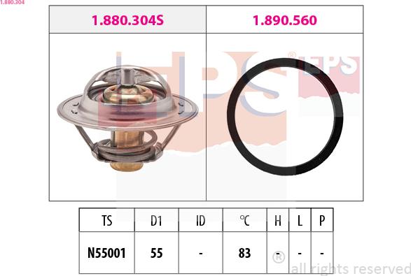 EPS 1.880.304 - Termostato, Refrigerante www.autoricambit.com