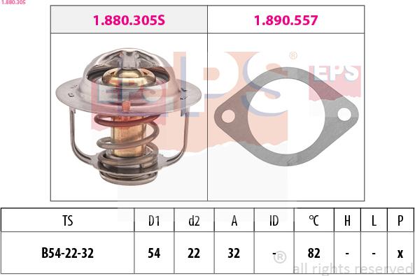 EPS 1.880.305 - Termostato, Refrigerante www.autoricambit.com