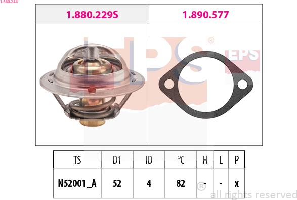 EPS 1.880.244 - Termostato, Refrigerante www.autoricambit.com