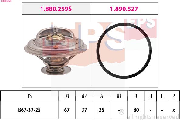 EPS 1.880.259 - Termostato, Refrigerante www.autoricambit.com