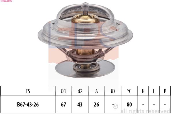 EPS 1.880.260S - Termostato, Refrigerante www.autoricambit.com