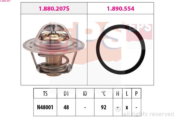 EPS 1.880.207 - Termostato, Refrigerante www.autoricambit.com