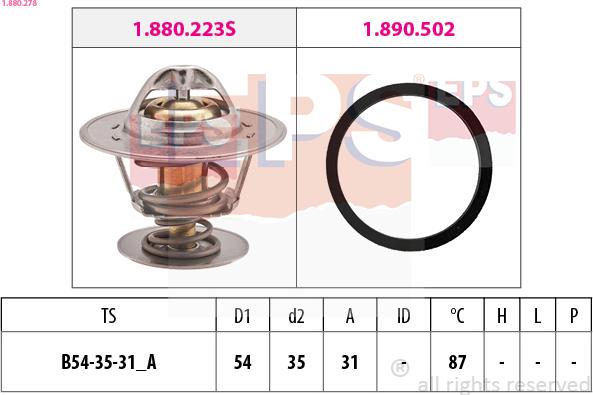 EPS 1.880.278 - Termostato, Refrigerante www.autoricambit.com