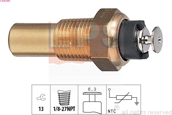 EPS 1.830.005 - Sensore, Temperatura refrigerante www.autoricambit.com