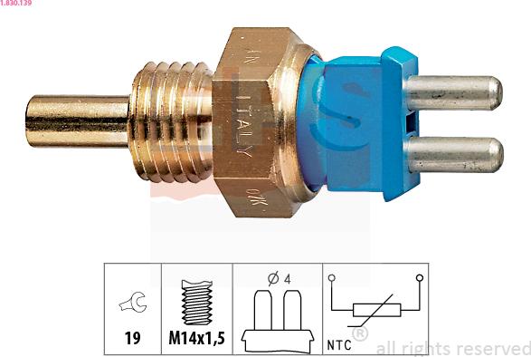 EPS 1.830.139 - Sensore, Temperatura refrigerante www.autoricambit.com