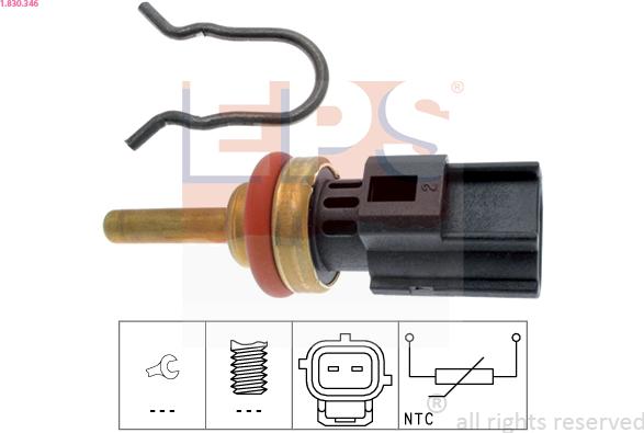 EPS 1.830.346 - Sensore, Temperatura refrigerante www.autoricambit.com