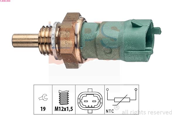 EPS 1.830.364 - Sensore, Temperatura carburante www.autoricambit.com