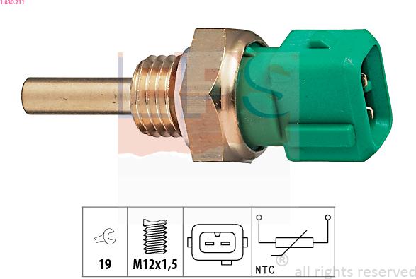 EPS 1.830.211 - Sensore, Temperatura refrigerante www.autoricambit.com