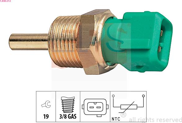 EPS 1.830.212 - Sensore, Temperatura refrigerante www.autoricambit.com