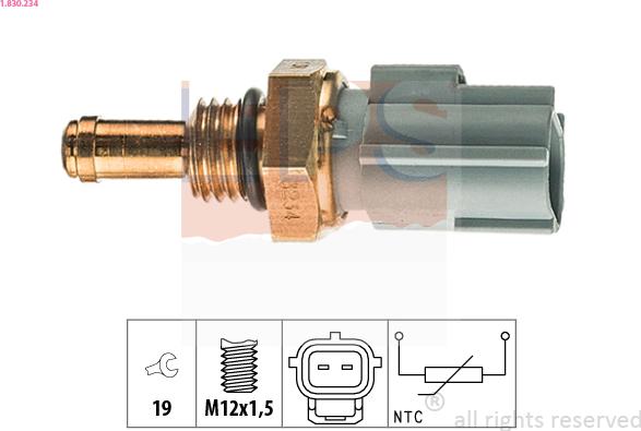 EPS 1.830.234 - Sensore, Temperatura olio www.autoricambit.com