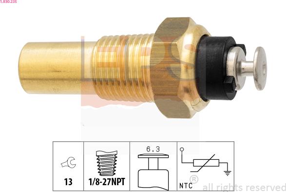 EPS 1.830.235 - Sensore, Temperatura refrigerante www.autoricambit.com