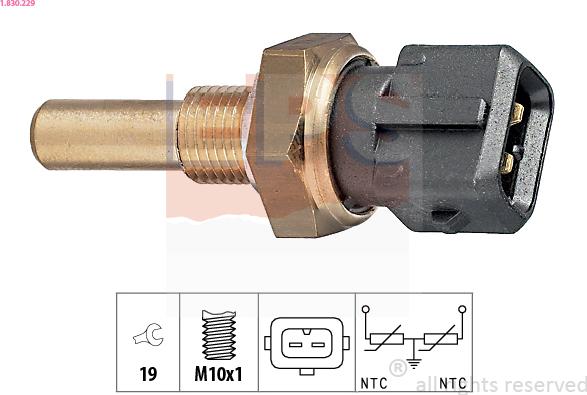 EPS 1.830.229 - Sensore, Temperatura refrigerante www.autoricambit.com