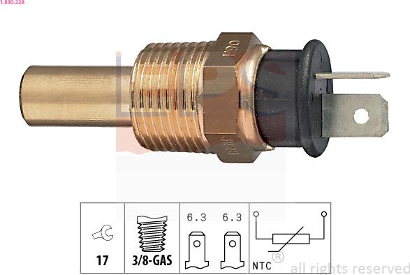 EPS 1.830.228 - Sensore, Temperatura refrigerante www.autoricambit.com