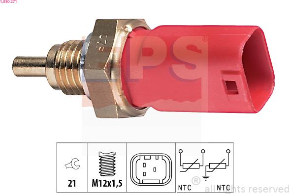 EPS 1.830.271 - Sensore, Temperatura refrigerante www.autoricambit.com