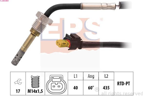 EPS 1.220.084 - Sensore, Temperatura gas scarico www.autoricambit.com