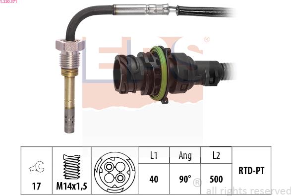 EPS 1.220.371 - Sensore, Temperatura gas scarico www.autoricambit.com