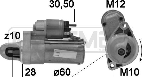 ERA 220947 - Motorino d'avviamento www.autoricambit.com