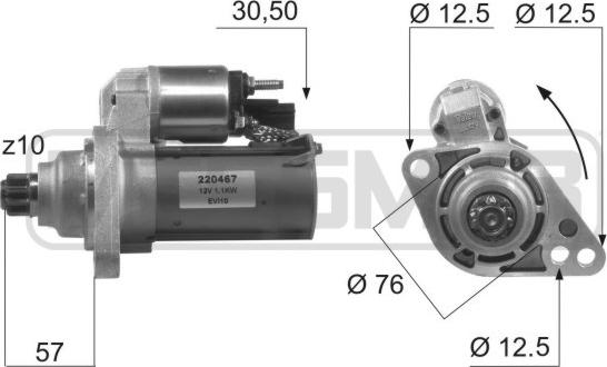 ERA 220467 - Motorino d'avviamento www.autoricambit.com