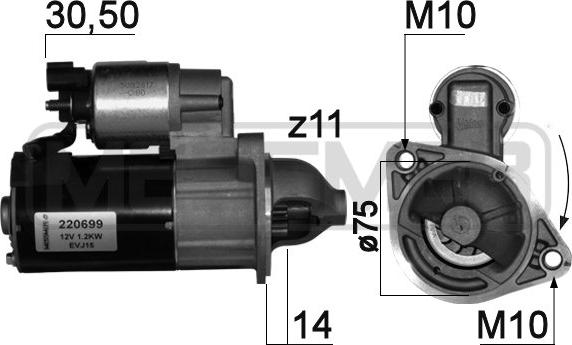 ERA 220699 - Motorino d'avviamento www.autoricambit.com