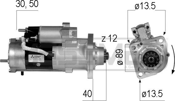 ERA 220224 - Motorino d'avviamento www.autoricambit.com