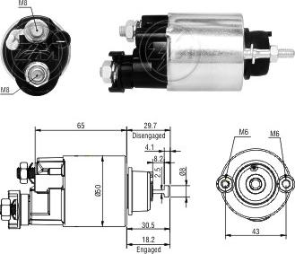 ERA ZM4705 - Elettromagnete, Motore d'avviamento www.autoricambit.com