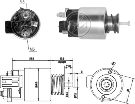 ERA ZM1261 - Elettromagnete, Motore d'avviamento www.autoricambit.com