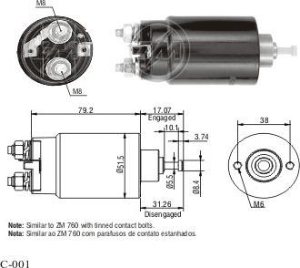 ERA ZM1760 - Elettromagnete, Motore d'avviamento www.autoricambit.com